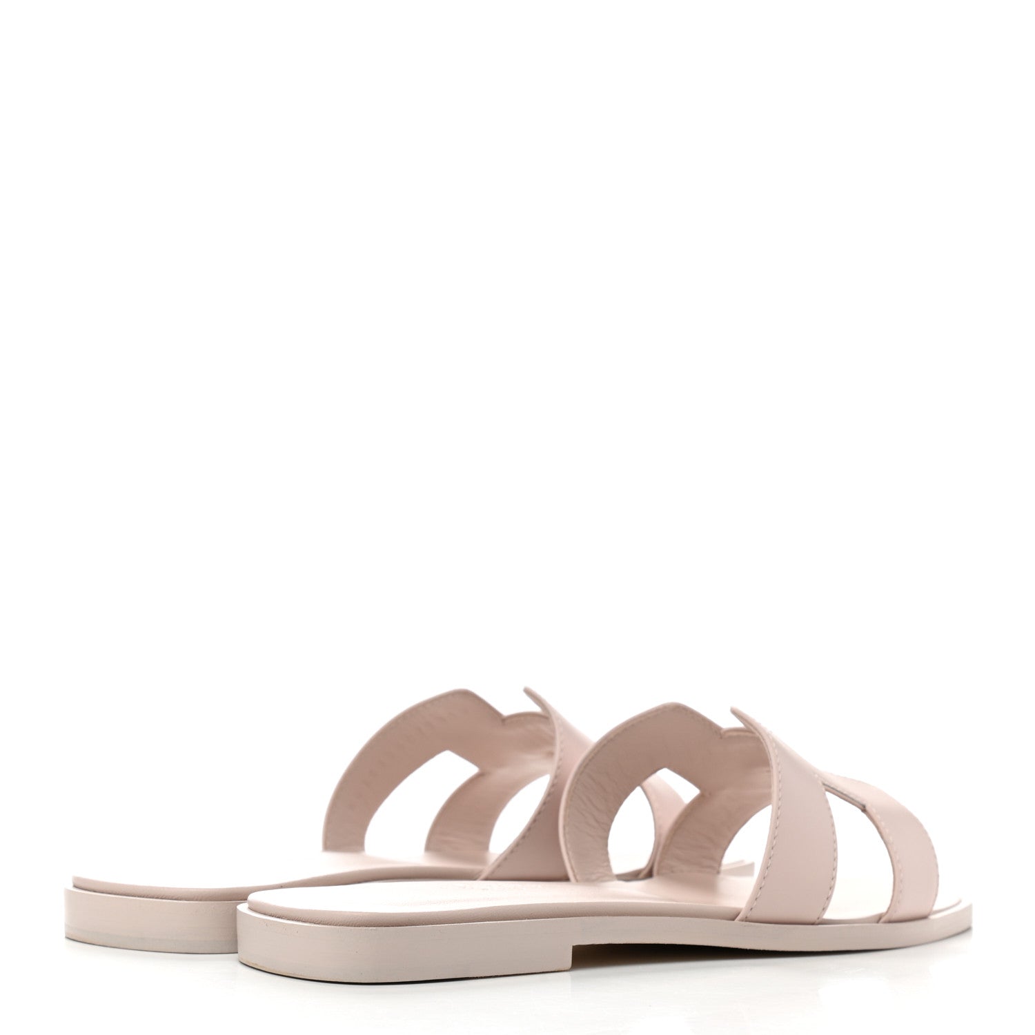 Hermes Box Calfskin Oran Sandals 37 Rose Pale 4 of 9