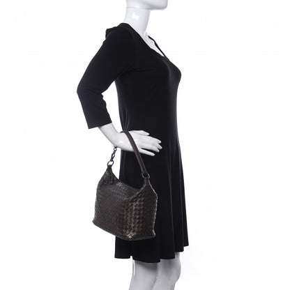 Bottega Veneta Metallic Nappa Intrecciato Small Shoulder Bag Steel 2 of 10