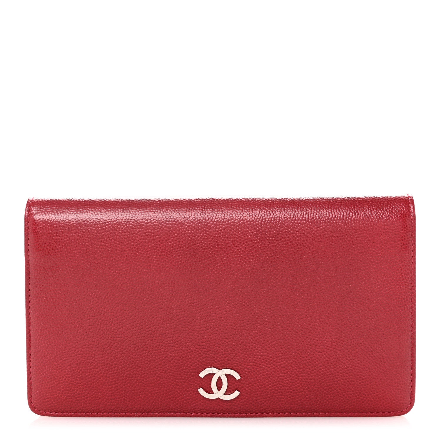 Chanel Caviar Sevruga Yen Wallet Red 1 of 9