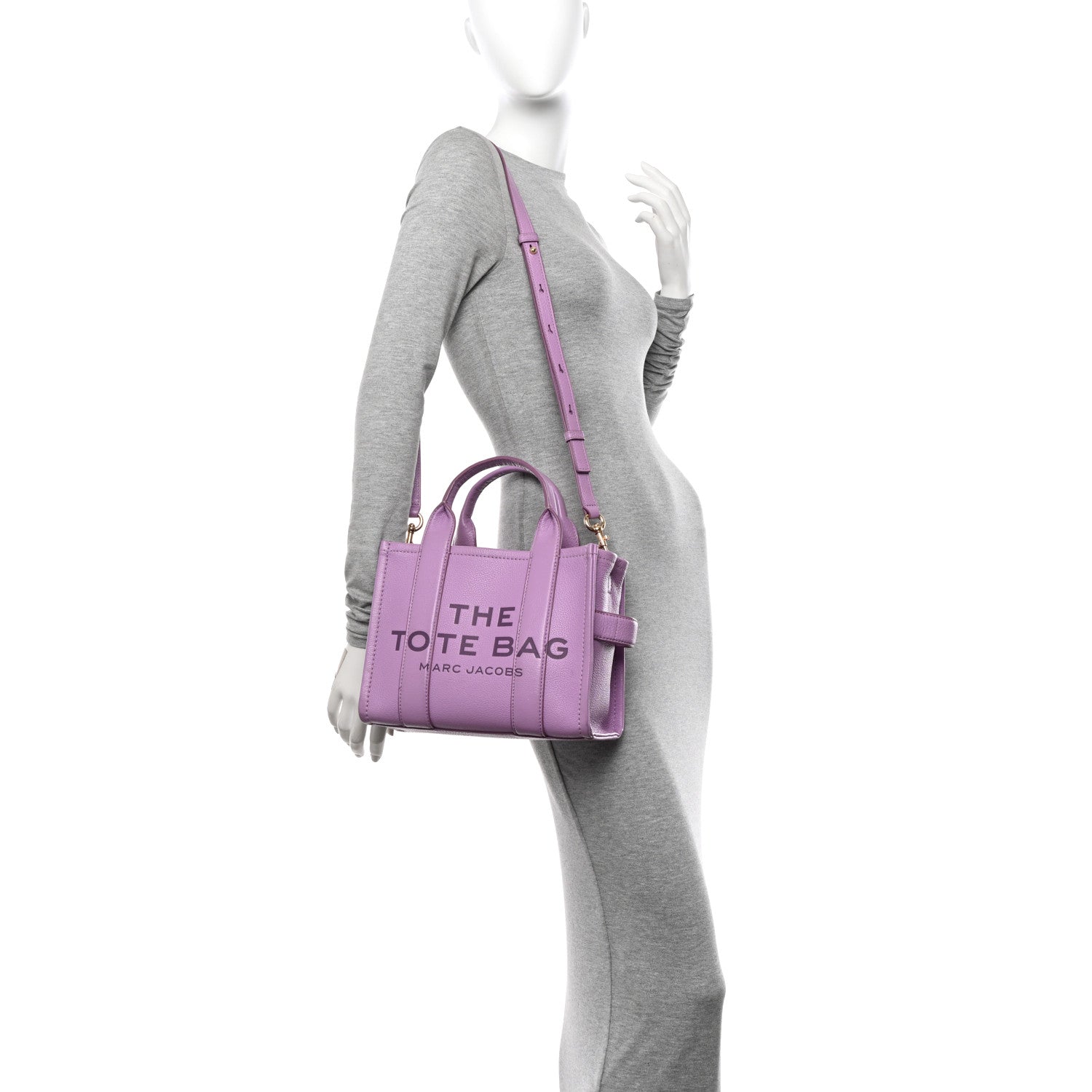 Marc Jacobs Grained Calfskin Mini The Tote Bag Purple 2 of 11
