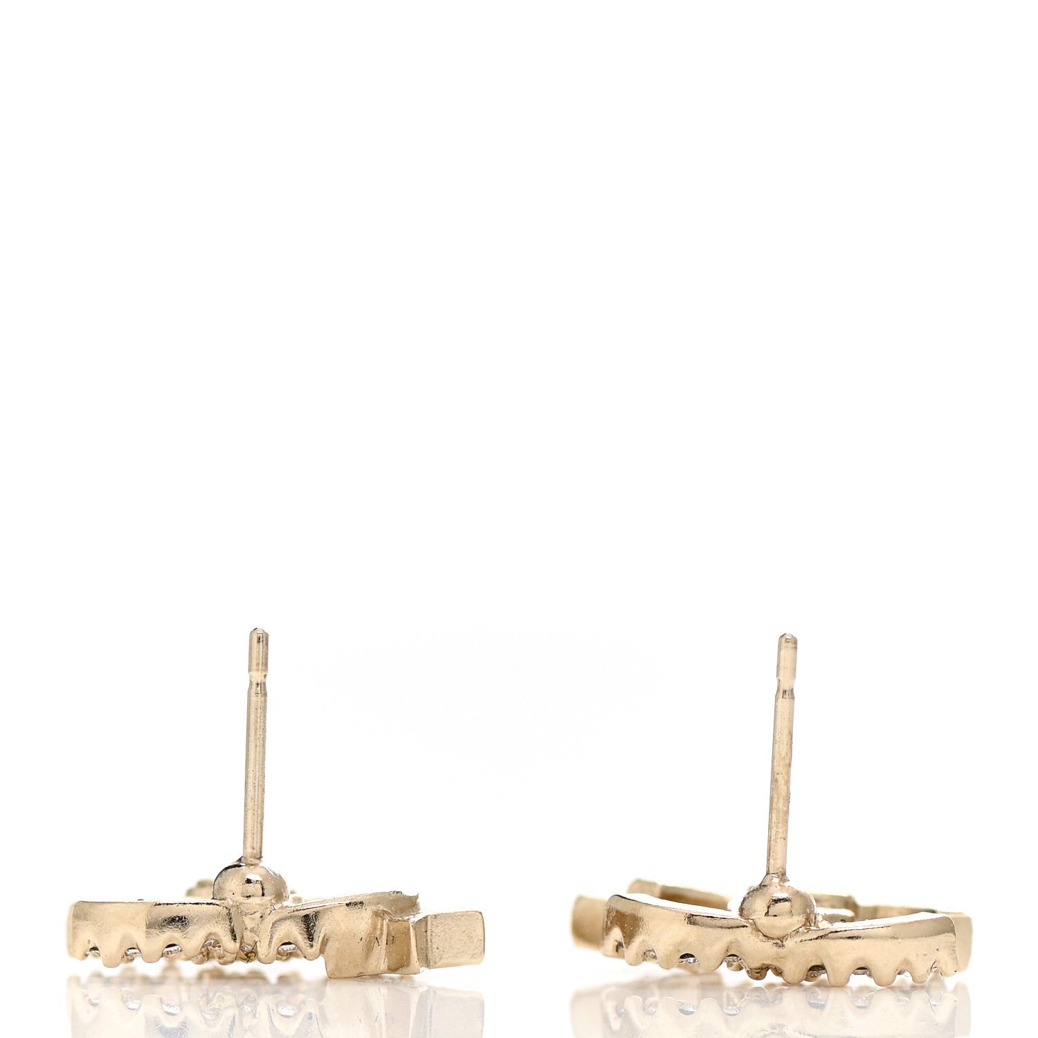 Chanel Crystal CC Starfall Earrings Gold 3 of 5