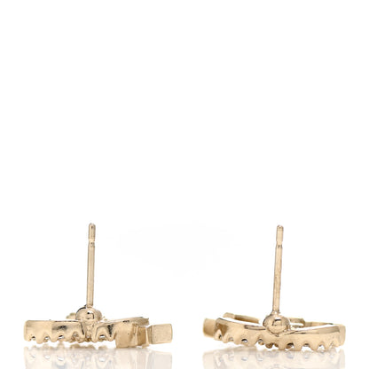 Chanel Crystal CC Starfall Earrings Gold 3 of 5