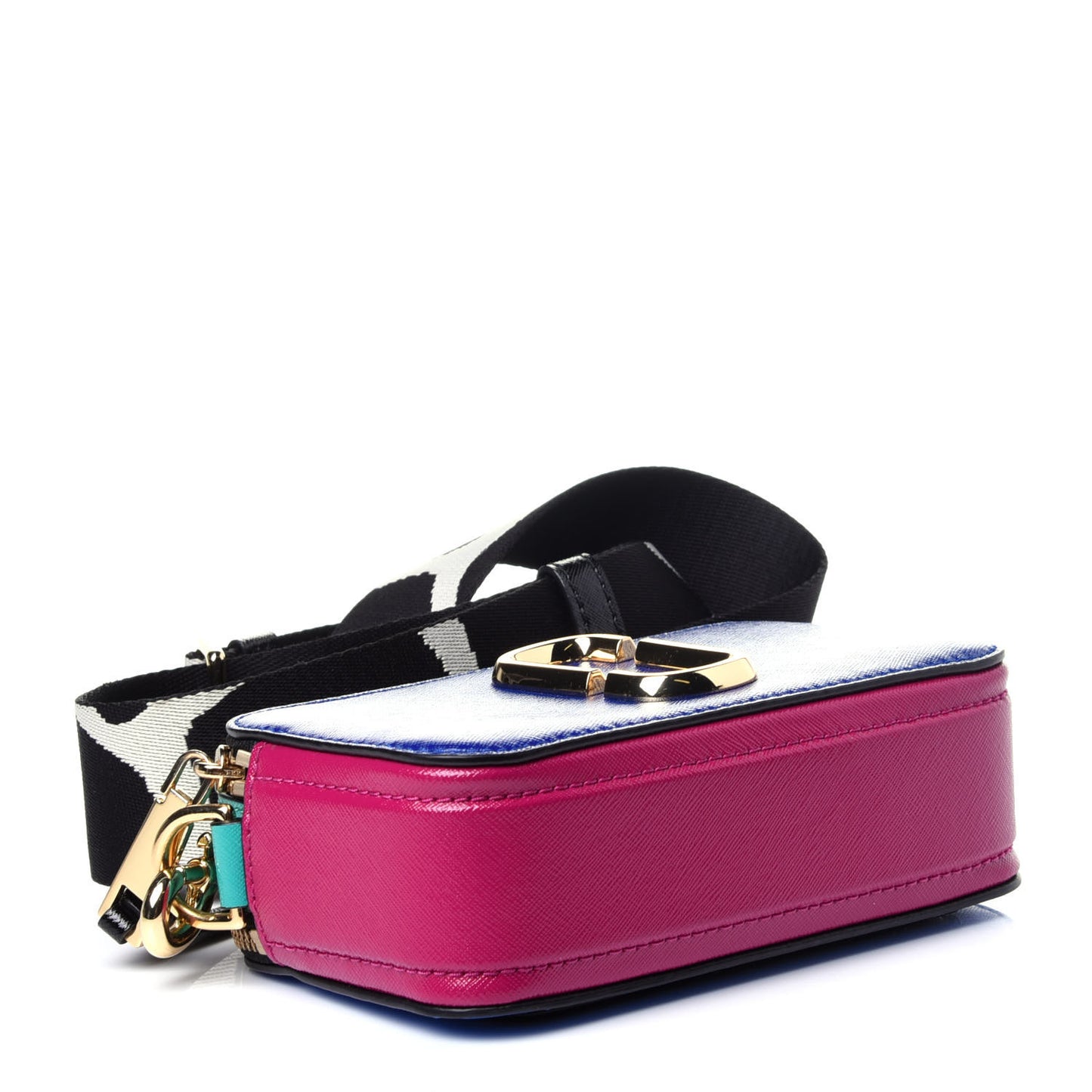 Saffiano Small Snapshot Camera Bag Academy Blue Multicolor