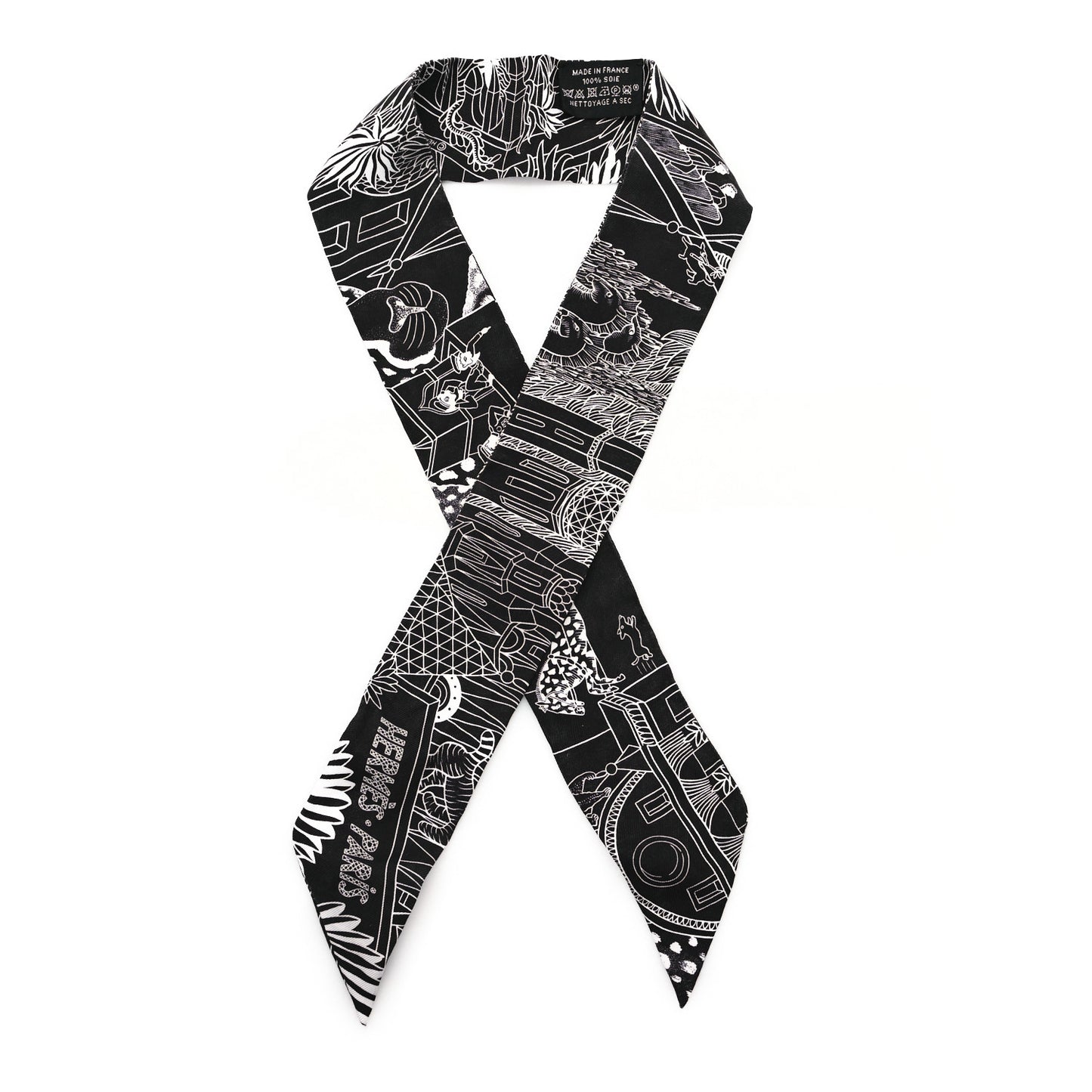 Silk Animapolis Twilly Black White