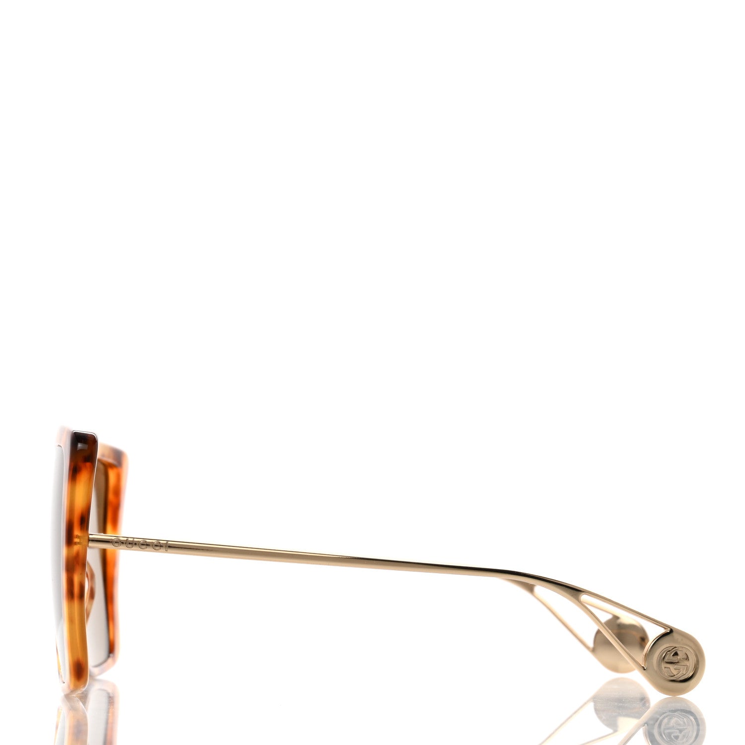Gucci Acetate Oversize Square Frame GG0434S Sunglasses Havana Yellow 3 of 8