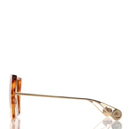 Gucci Acetate Oversize Square Frame GG0434S Sunglasses Havana Yellow 3 of 8