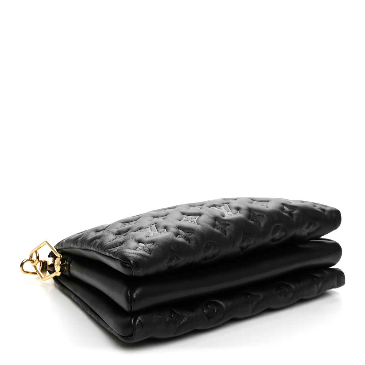 Louis Vuitton Lambskin Embossed Monogram Coussin PM Black 4 of 9