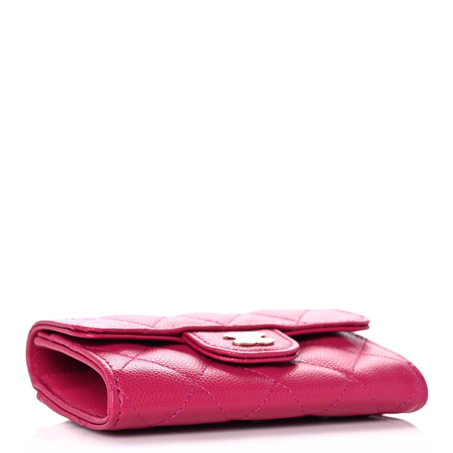 Chanel Caviar Quilted Flap Card Holder Wallet Fuchsia 4 of 12