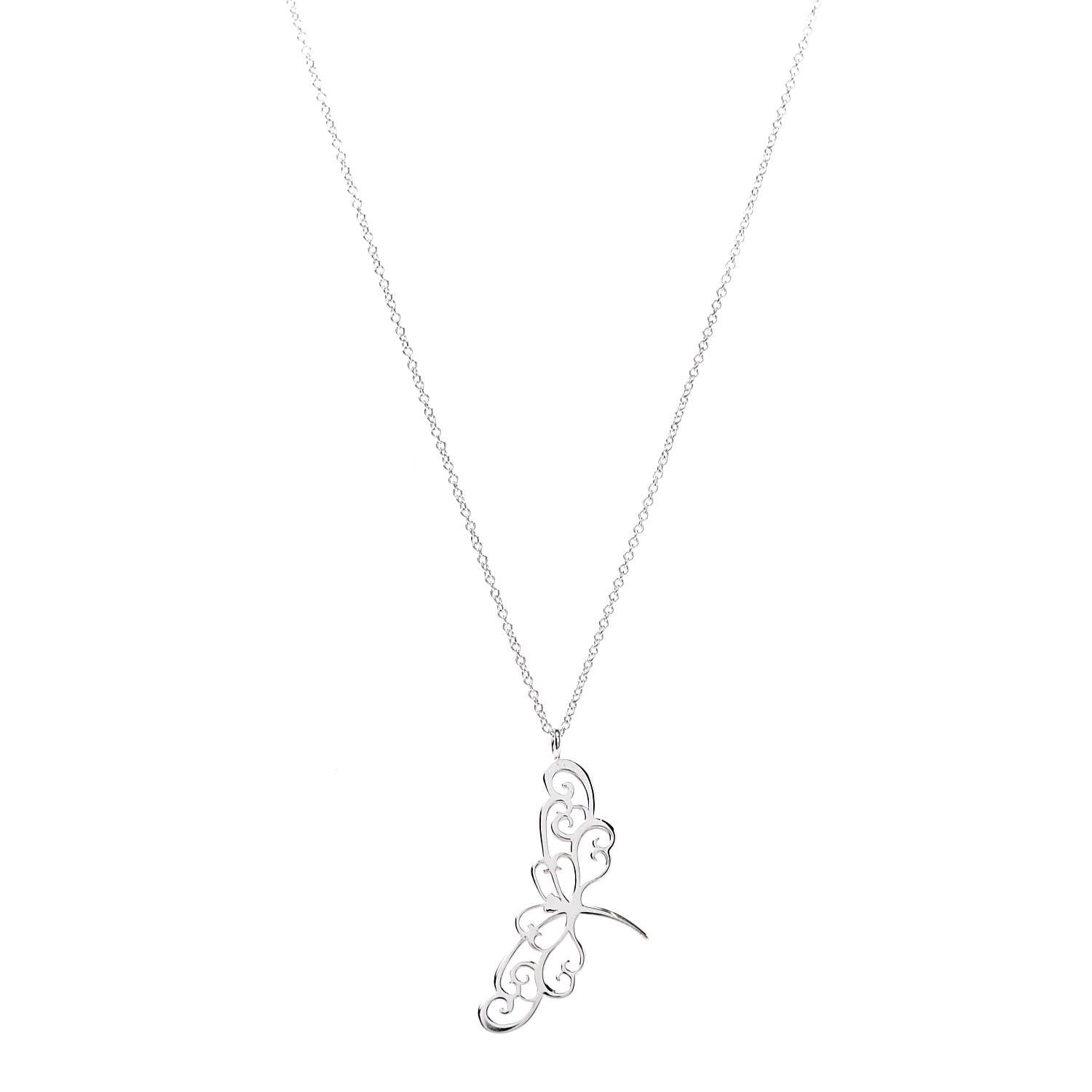 Tiffany Sterling Silver Enchant Dragonfly Pendant Necklace 1 of 6