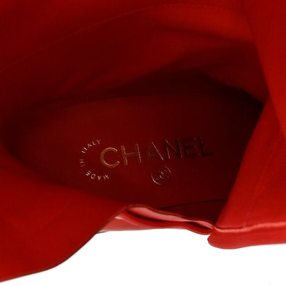 Chanel Calfskin High Boots 38 Red 6 of 11