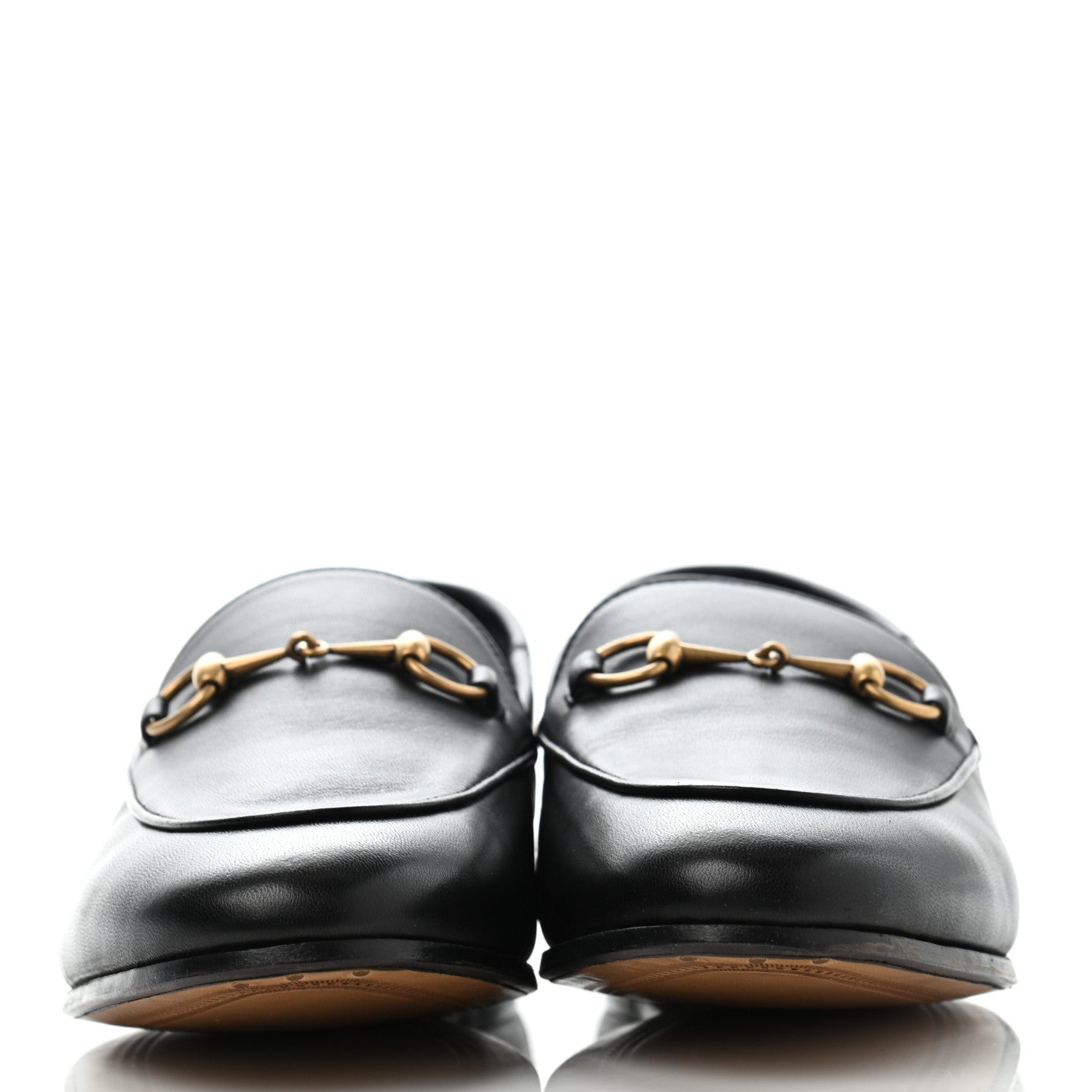 Gucci Lambskin Womens Brixton Horsebit Loafers 38.5 Black 2 of 8