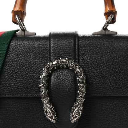 Gucci Dollar Calfskin Crystal Web Mini Dionysus Bamboo Top Handle Bag Black Black Diamond 8 of 11