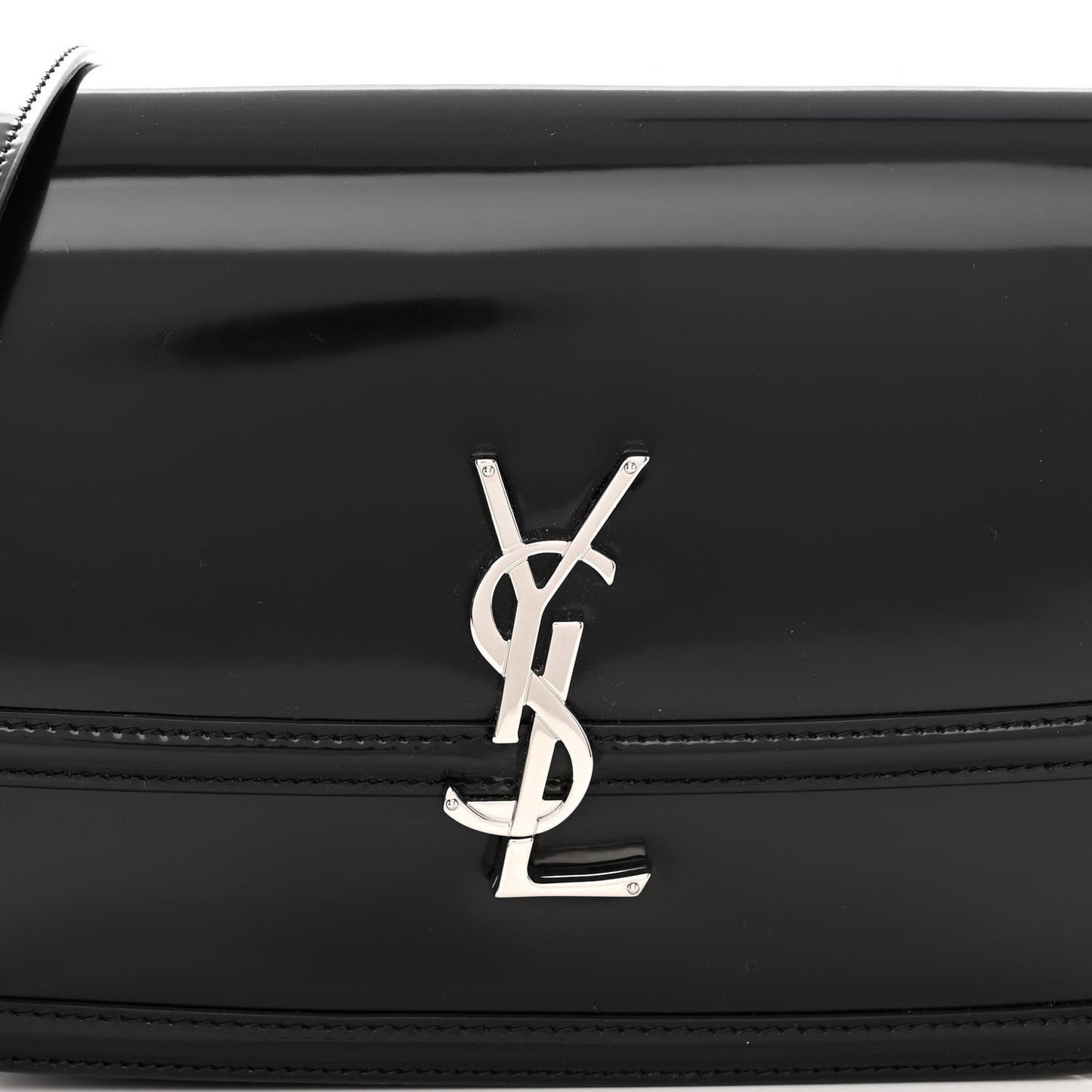 Glazed Calfskin Monogram Medium Solferino Satchel Black