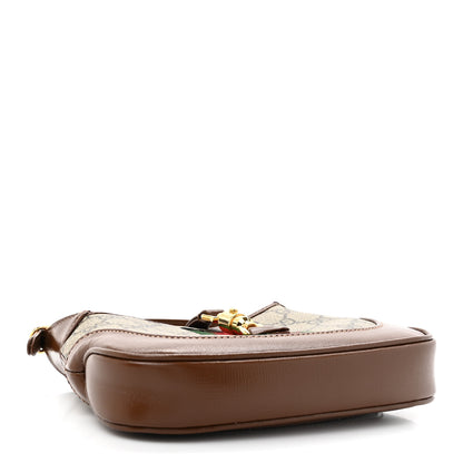 Gucci GG Supreme Monogram Azalea Calfskin Web Mini Jackie 1961 Hobo Beige Ebony Brown Sugar 4 of 11