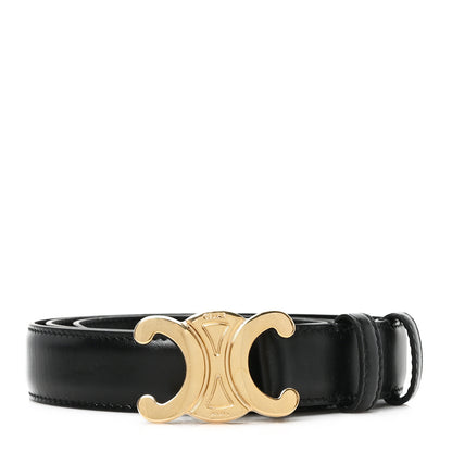 Celine Box Calfskin Medium 25mm Triomphe Belt 80 32 Black 1 of 6