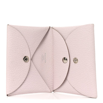 Hermes Chevre Mysore Calvi Duo Card Case Mauve Pale 5 of 8