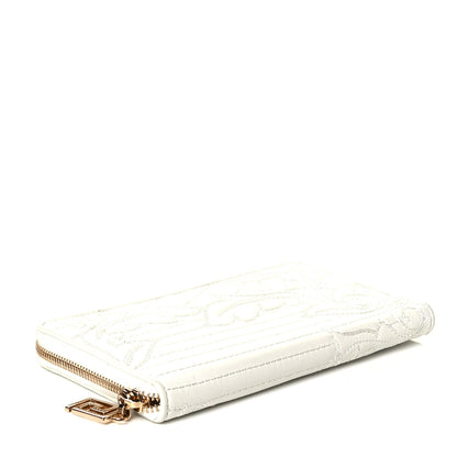 Versace Nappa Barocco Zip Around Wallet White 3 of 6