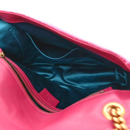 Gucci Velvet Matelasse Medium GG Marmont Shoulder Bag Light Raspberry Rose 5 of 11