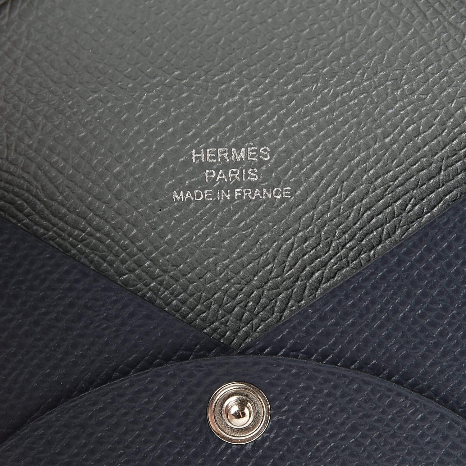 Hermes Epsom Verso Calvi Card Case Bleu Indigo Vert Amande 6 of 7