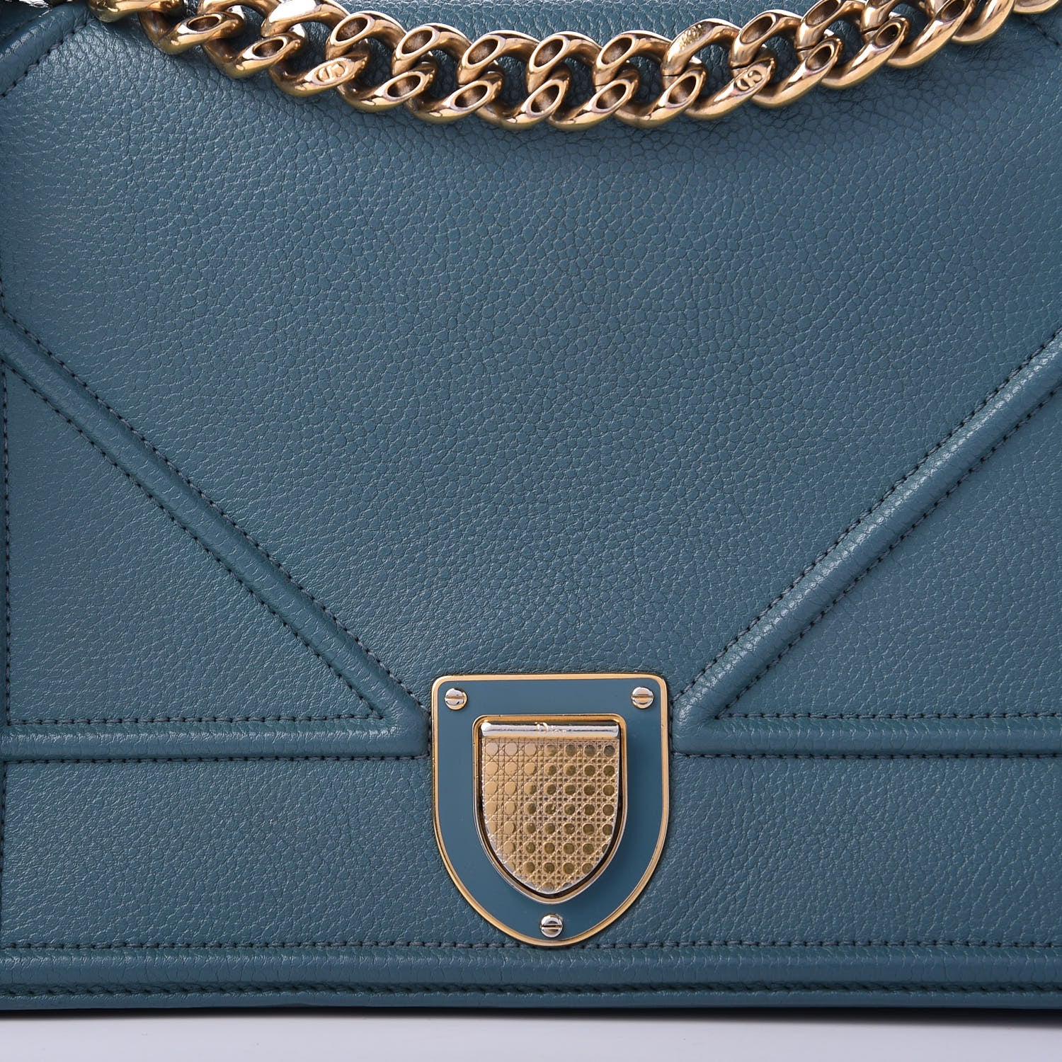 Christian Dior Grained Calfskin Medium Diorama Flap Bag Agave Green 13 of 13