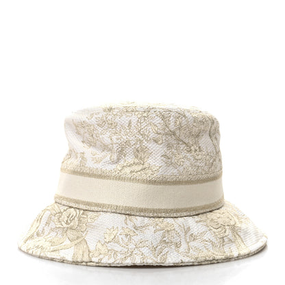 Christian Dior Cotton D-Bobby Small Brim Bucket Hat 57 White Gold 4 of 9