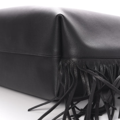 Saint Laurent Calfskin Large Fringe Shopping Tote Black 10 of 11