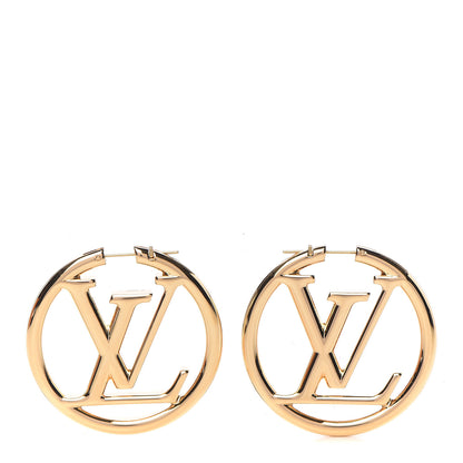 Louis Vuitton Metal Louise Hoop Earrings Gold 1 of 5