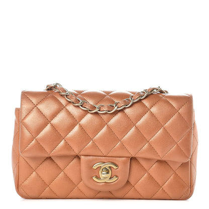 Chanel Metallic Lambskin Quilted Mini Rectangular Flap Copper 1 of 15