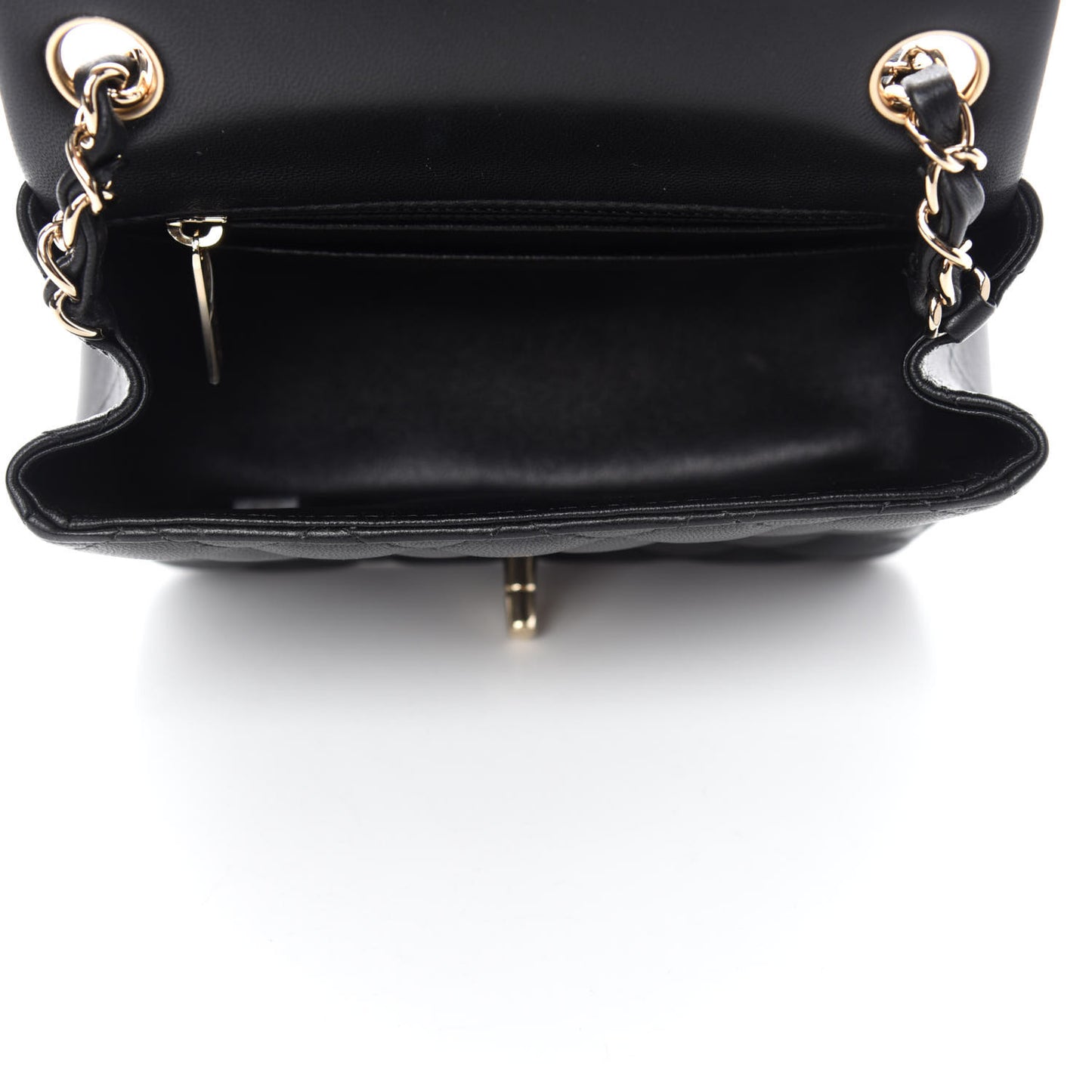 Lambskin Quilted Mini Square Flap Black