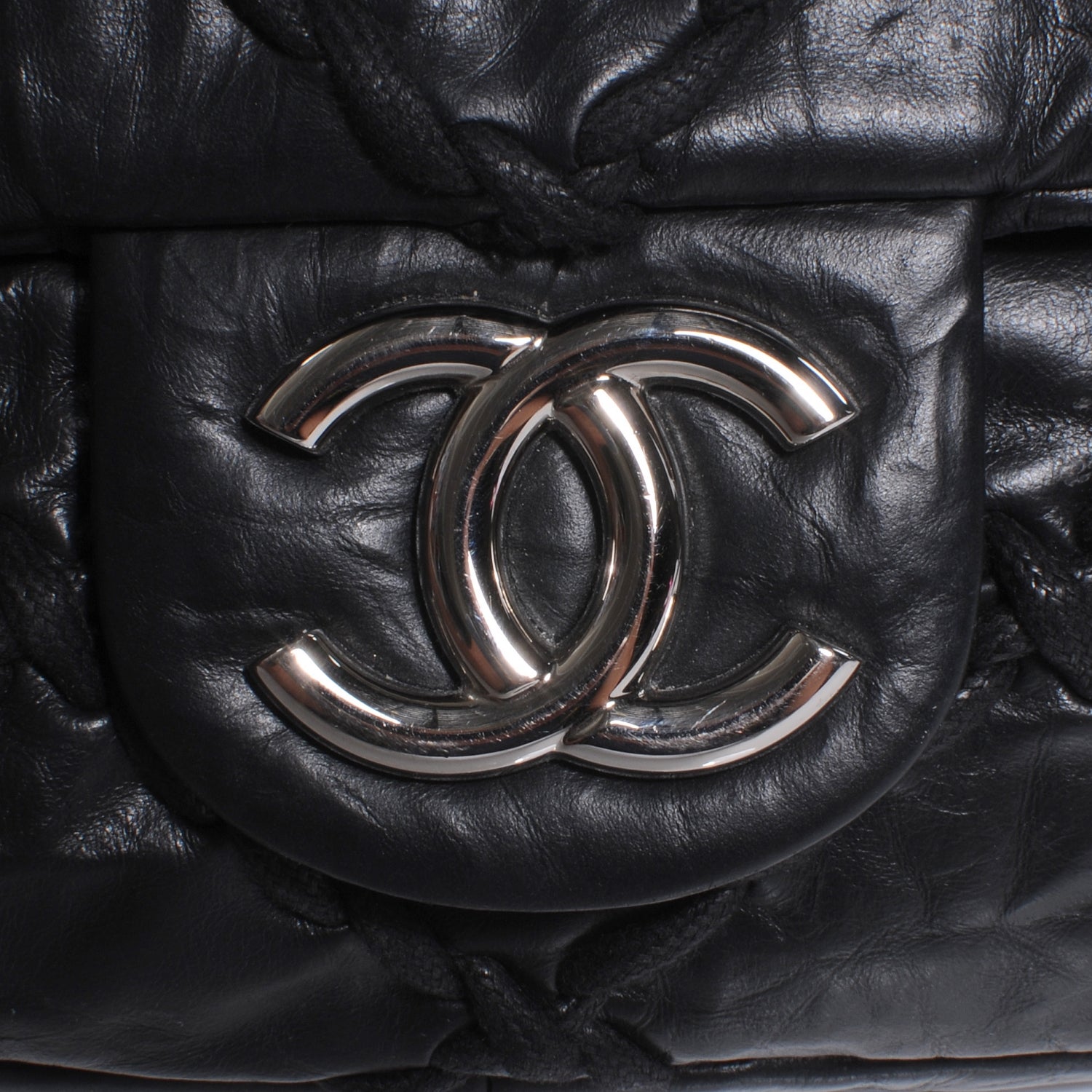 Chanel Calfskin Ultra Stitch Oversize Flap Black 5 of 9