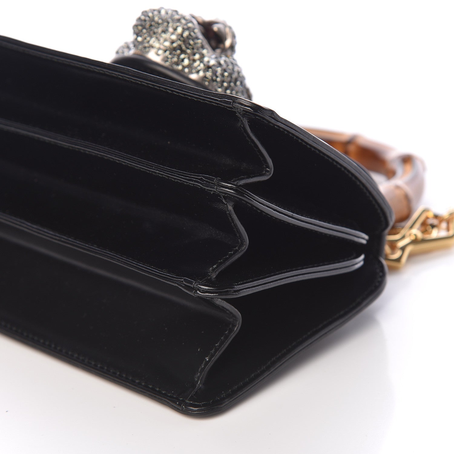 Gucci Calfskin Bamboo Mini Thiara Top Handle Bag Black 6 of 11