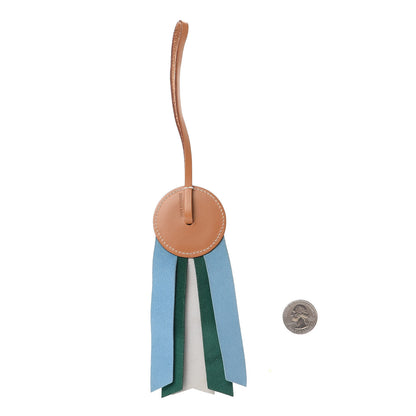 Hermes Vache Hunter Milo Lambskin Paddock Flot Bag Charm Natural Sable Craie Malachite Celeste 2 of 6