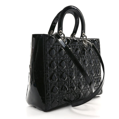 Christian Dior Patent Cannage Large Lady Dior Black 3 of 10