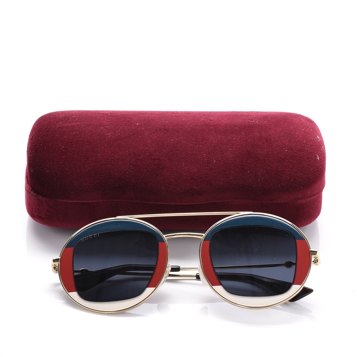 Round Frame Sylvie Web Sunglasses GG0105S Gold