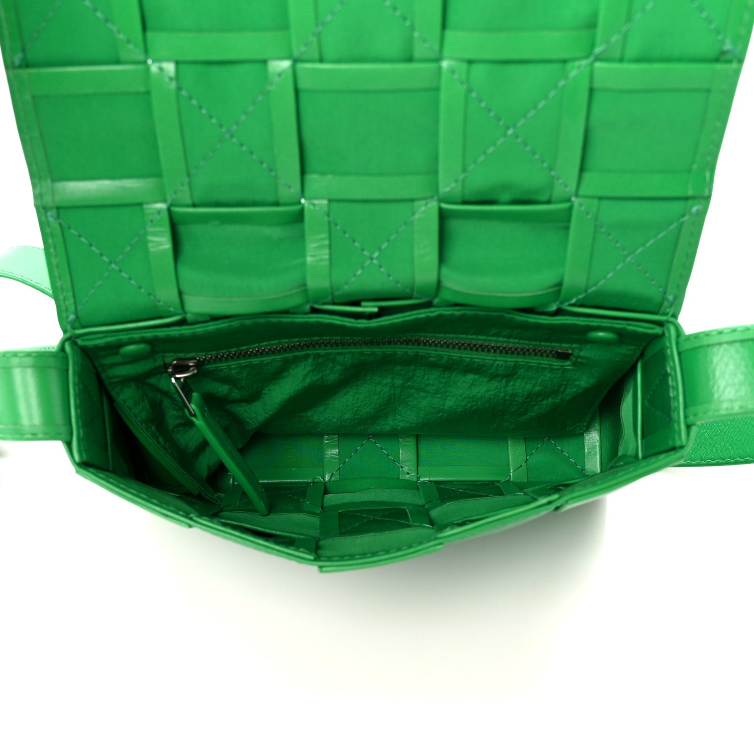 Bottega Veneta Paper Calfskin Maxi Intreccio Small Cassette Crossbody Bag Grass 5 of 12