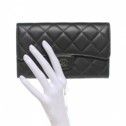 Chanel Lambskin Quilted Large Flap Wallet Dark Grey 2 of 8