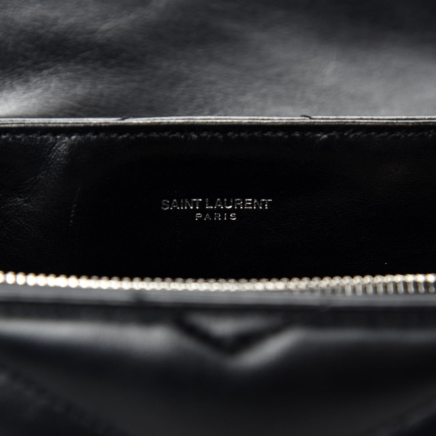 Calfskin Y Quilted Monogram Medium Loulou Chain Satchel Black