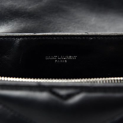 Saint Laurent Calfskin Y Quilted Monogram Medium Loulou Chain Satchel Black 10 of 12