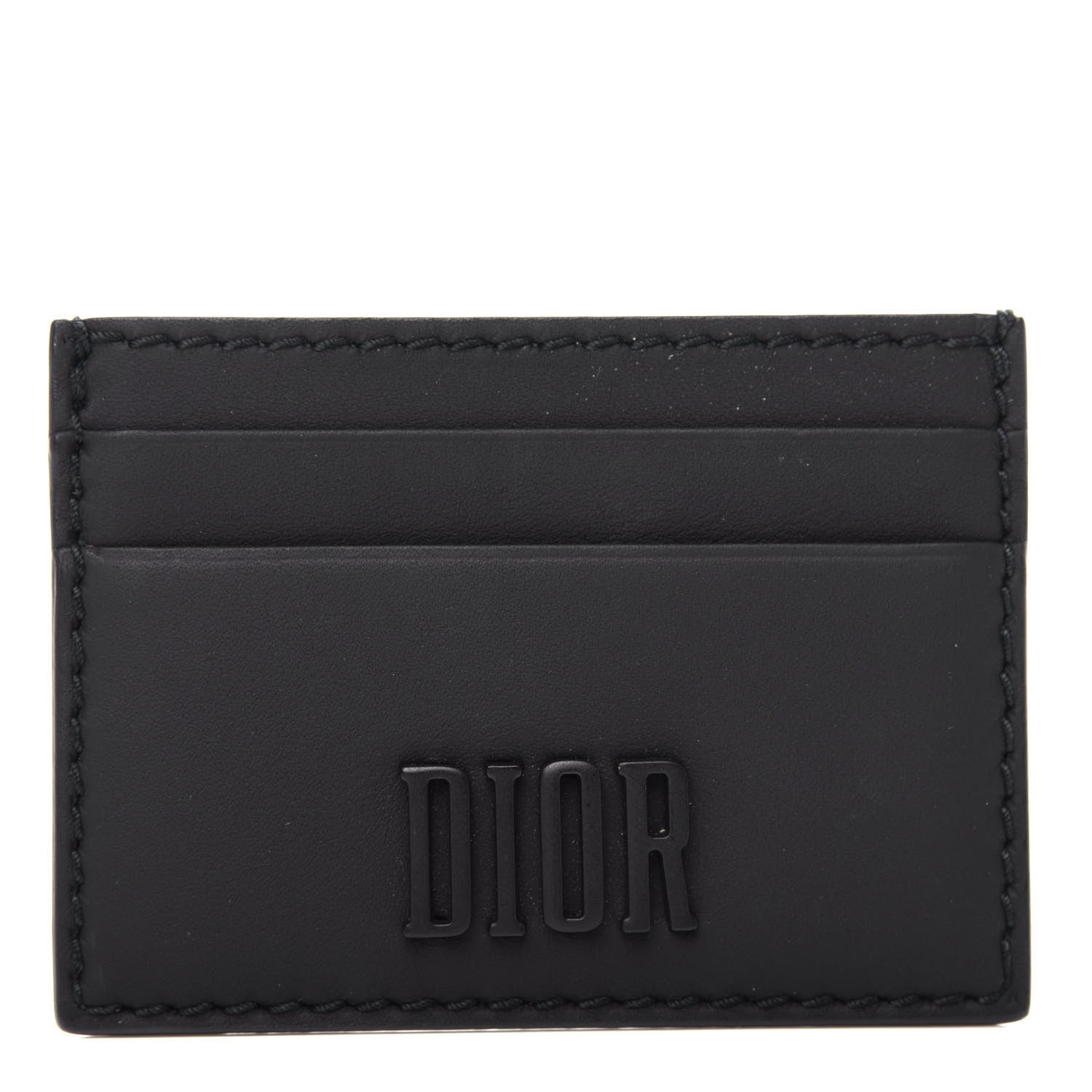Christian Dior Calfskin D-Fence Card Holder Black 1 of 7