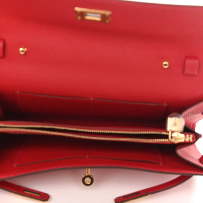 Hermes Epsom Kelly Wallet To Go Rouge Casaque 5 of 11
