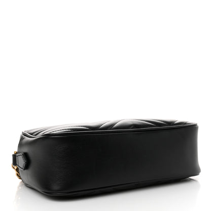 Gucci Calfskin Matelasse Small GG Marmont Chain Shoulder Bag Black 4 of 13