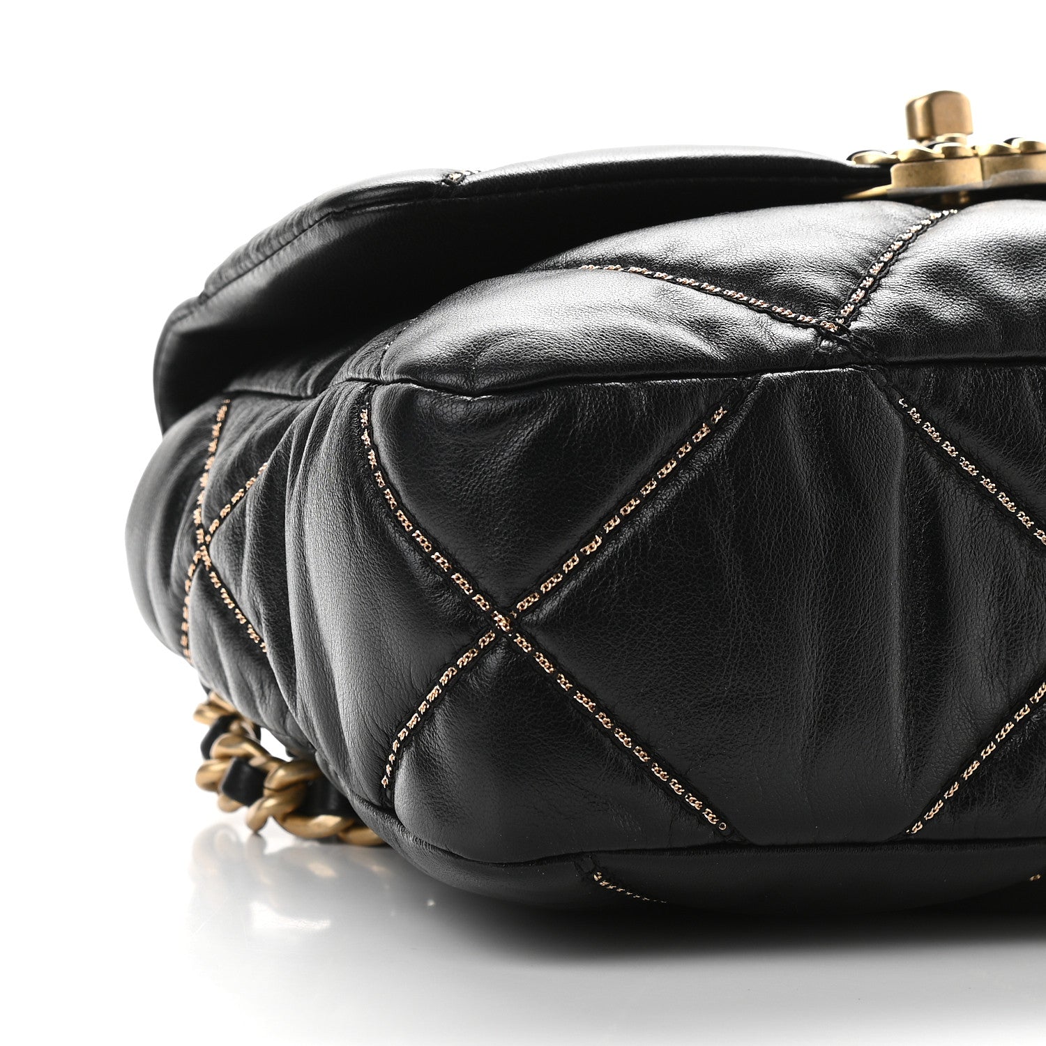 Chanel Lambskin Chain Quilted Medium Chanel 19 Flap Black 8 of 9