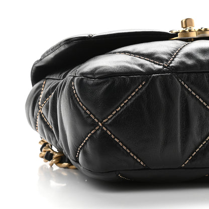 Chanel Lambskin Chain Quilted Medium Chanel 19 Flap Black 8 of 9