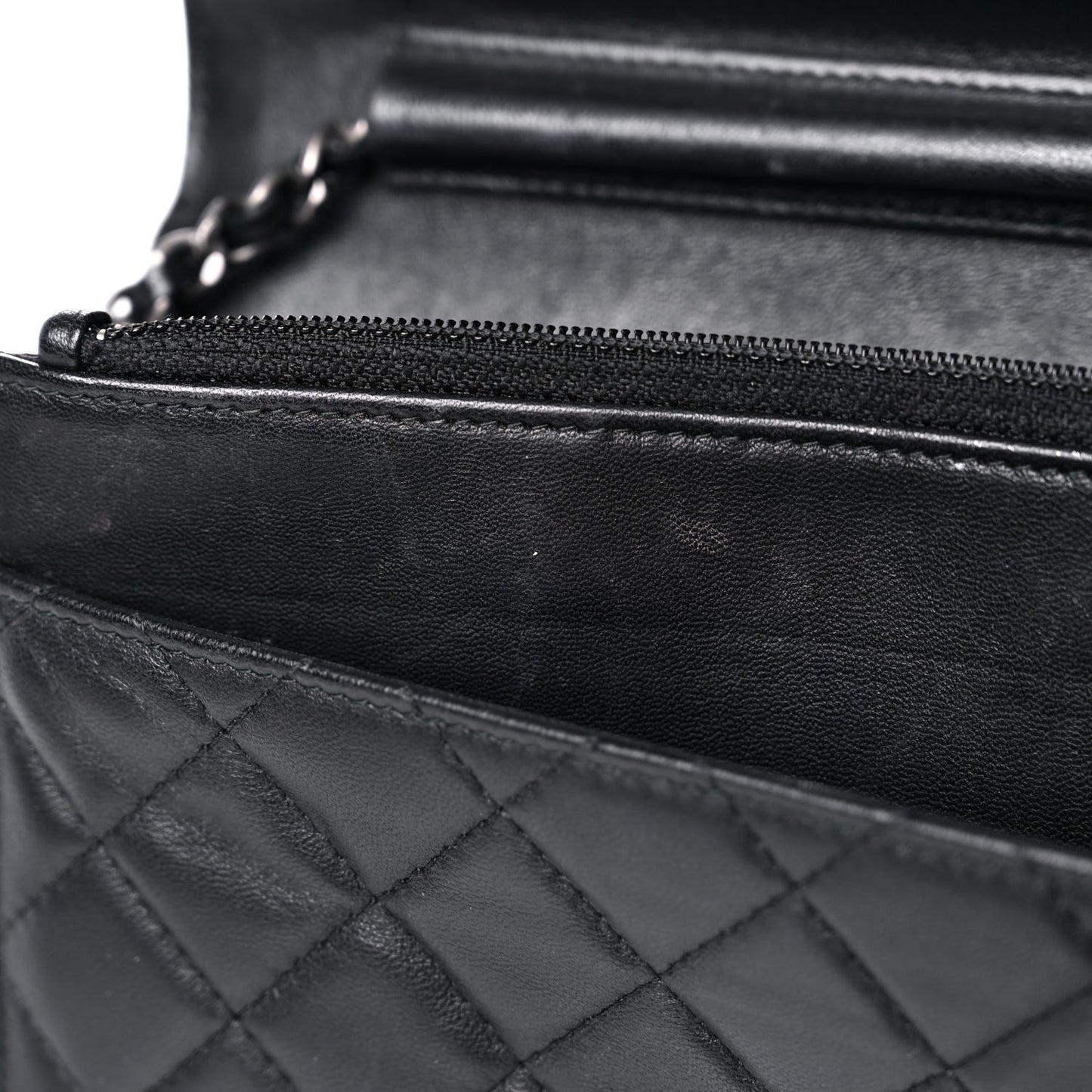 Lambskin Quilted Boy Wallet On Chain WOC Black