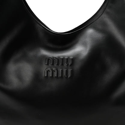 Miu Miu Soft Calf Softy Hobo Bag Black 7 of 10