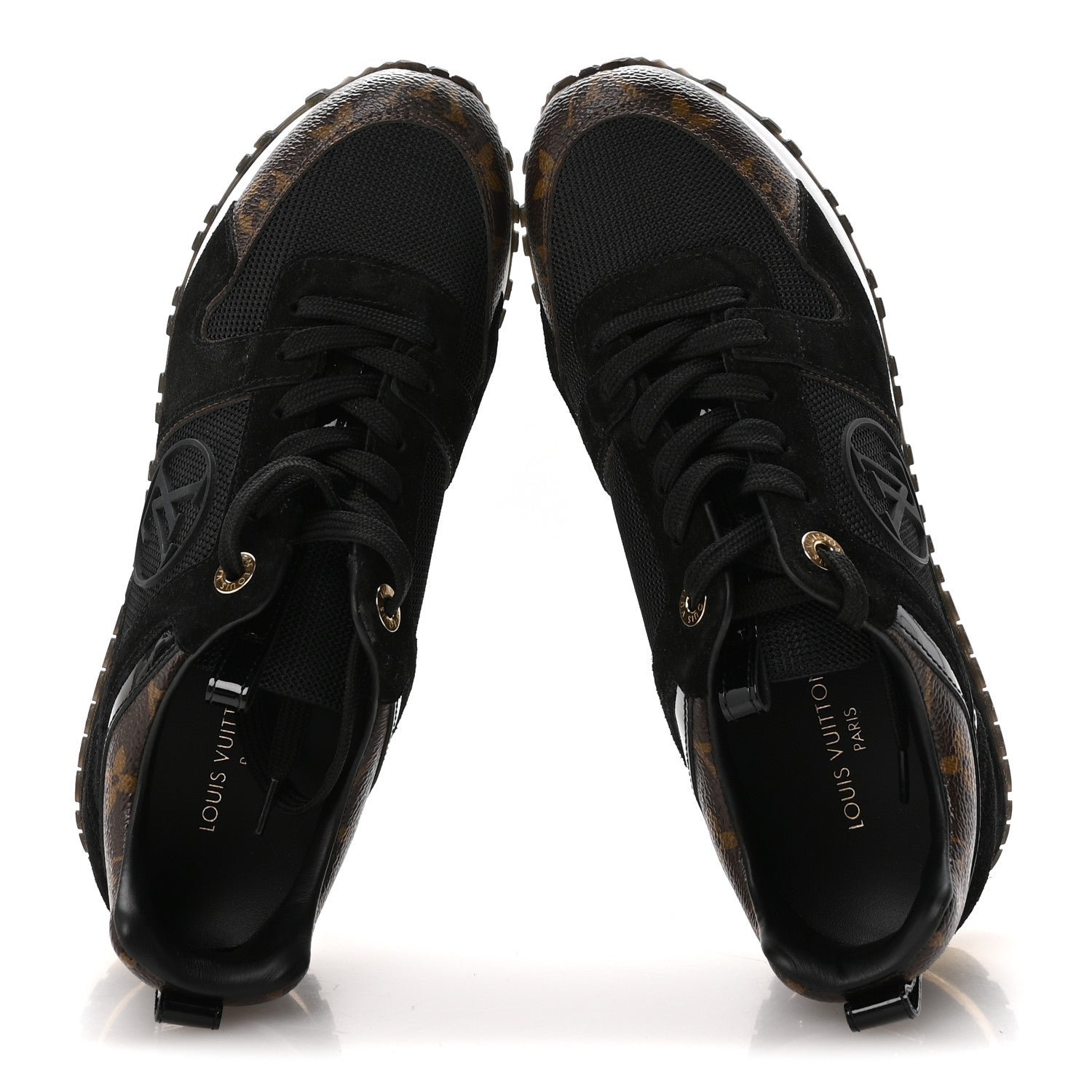 Louis Vuitton Suede Monogram Run Away Sneakers 37 Black 2 of 9