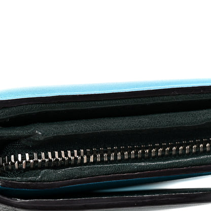 Christian Dior Smooth Calfskin Bicolor Diorissimo Long Wallet Turquoise Dark Green 10 of 11