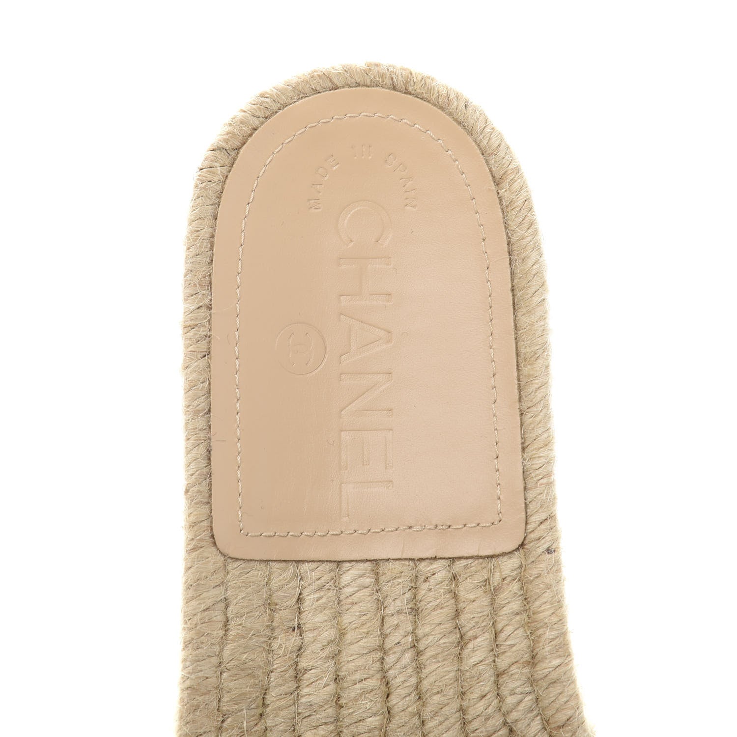 Chanel Metallic Tweed CC Espadrille Slip On Sandals 36 Beige Black 6 of 9