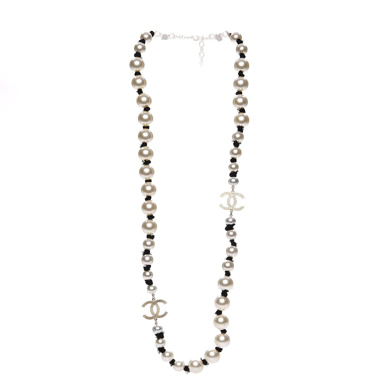 Chanel Graduated Pearl CC Long Necklace Gold 3 of 6