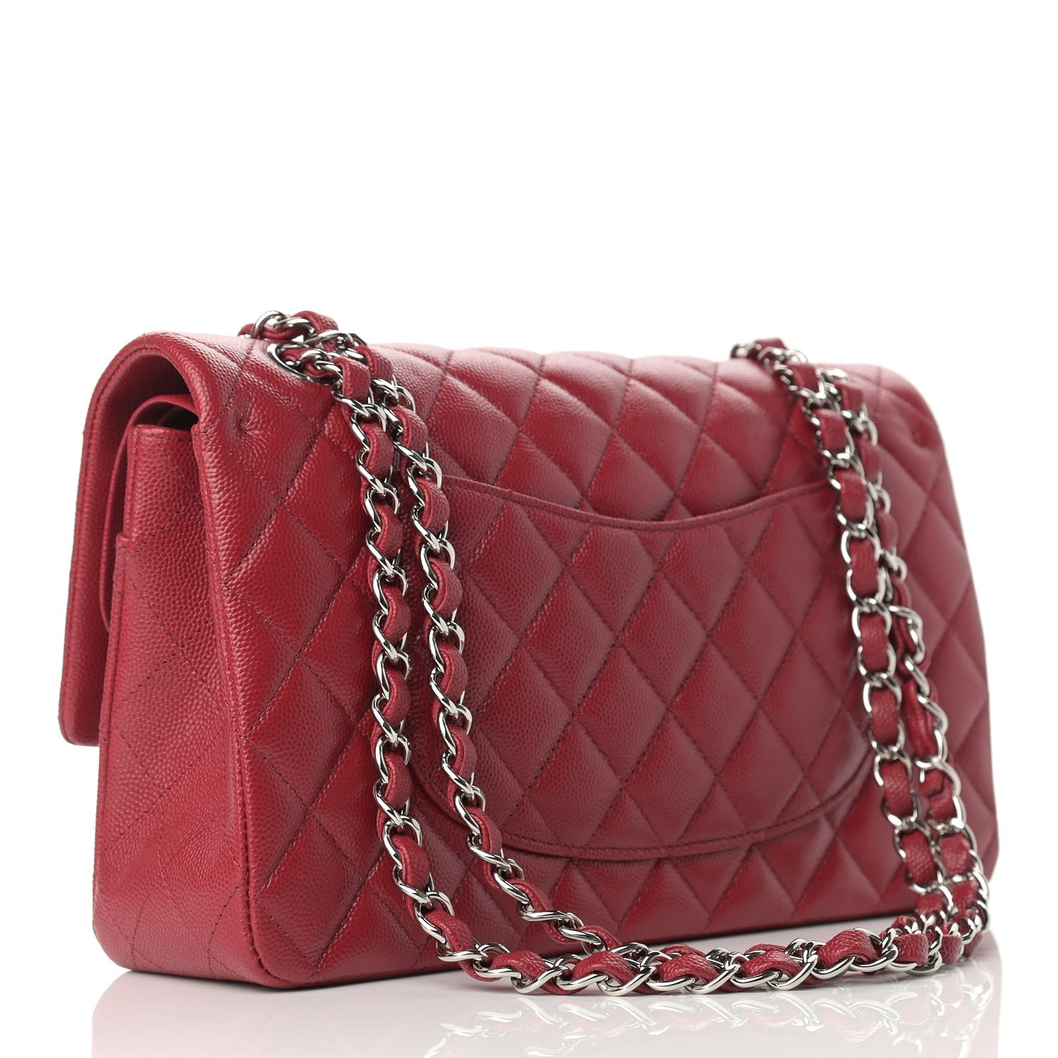 Chanel Caviar Quilted Medium Double Flap Dark Red 2 of 9